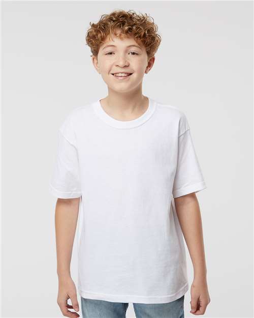 M&O 9463 XS / White M&O 4850 Youth Gold Soft Touch T-Shirt