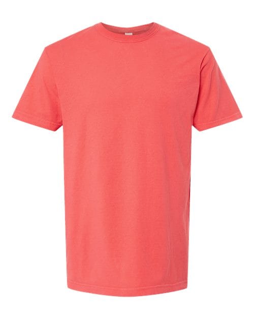 M&O 6500M-Unisex Vintage Garment-Dyed T-Shirt in Bright Salmon