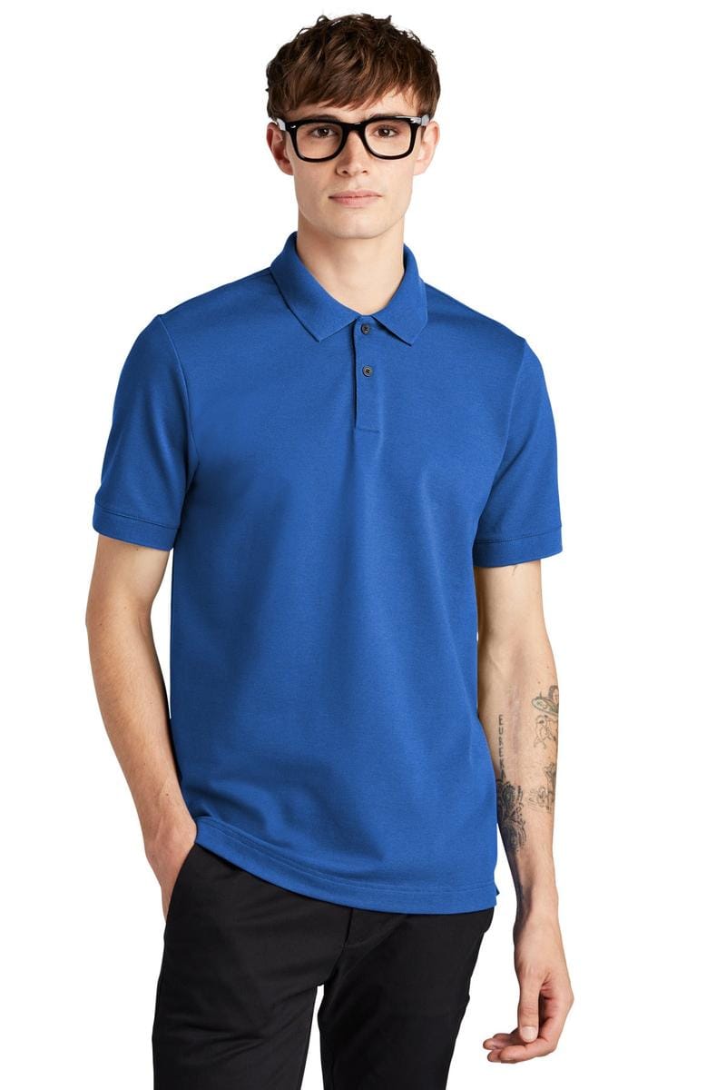 Mercer+Mettle Stretch Heavyweight Pique Polo MM1000 in Blue Note