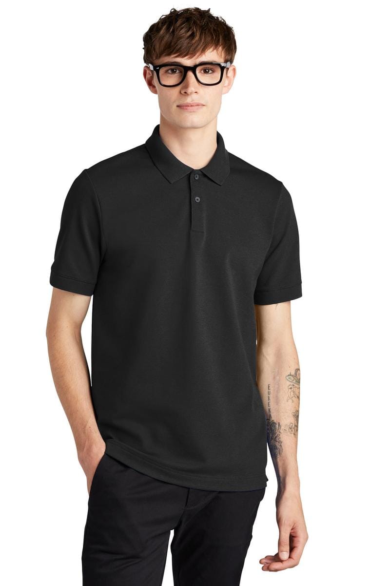 Mercer+Mettle Stretch Heavyweight Pique Polo MM1000 in Deep Black