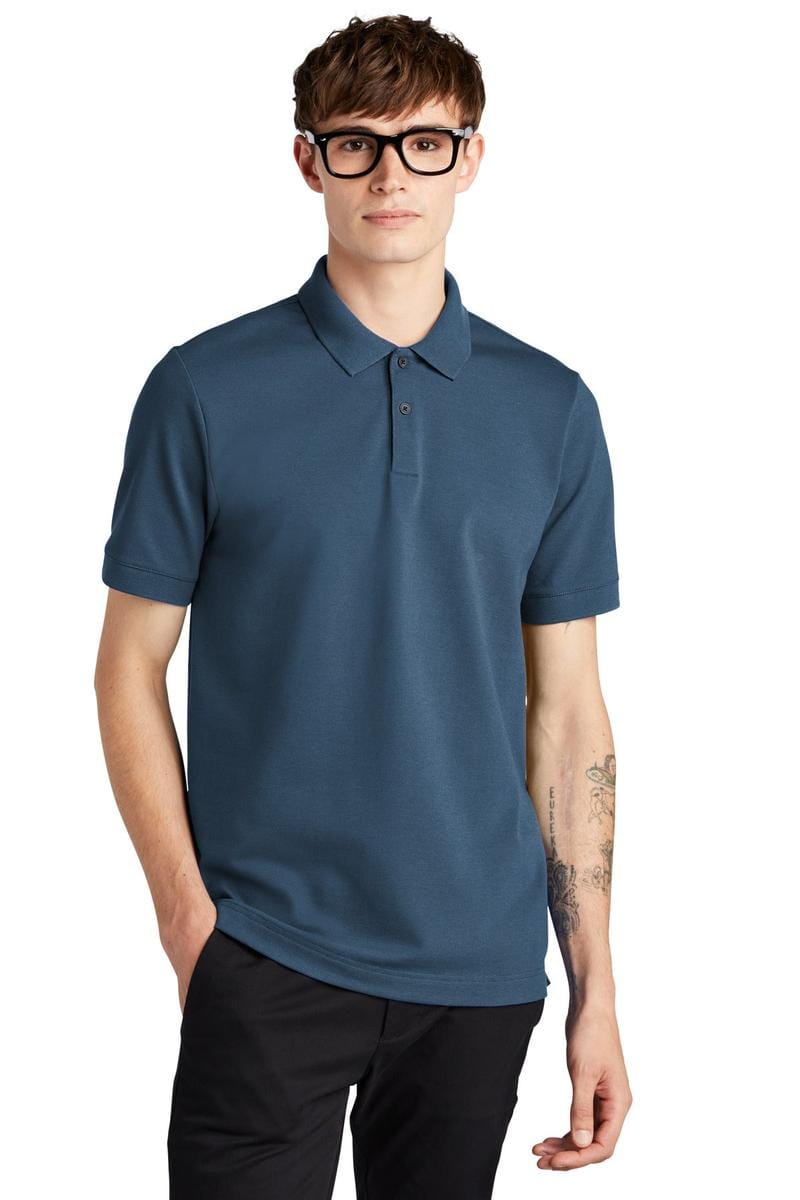Mercer+Mettle Stretch Heavyweight Pique Polo MM1000 in Insignia Blue