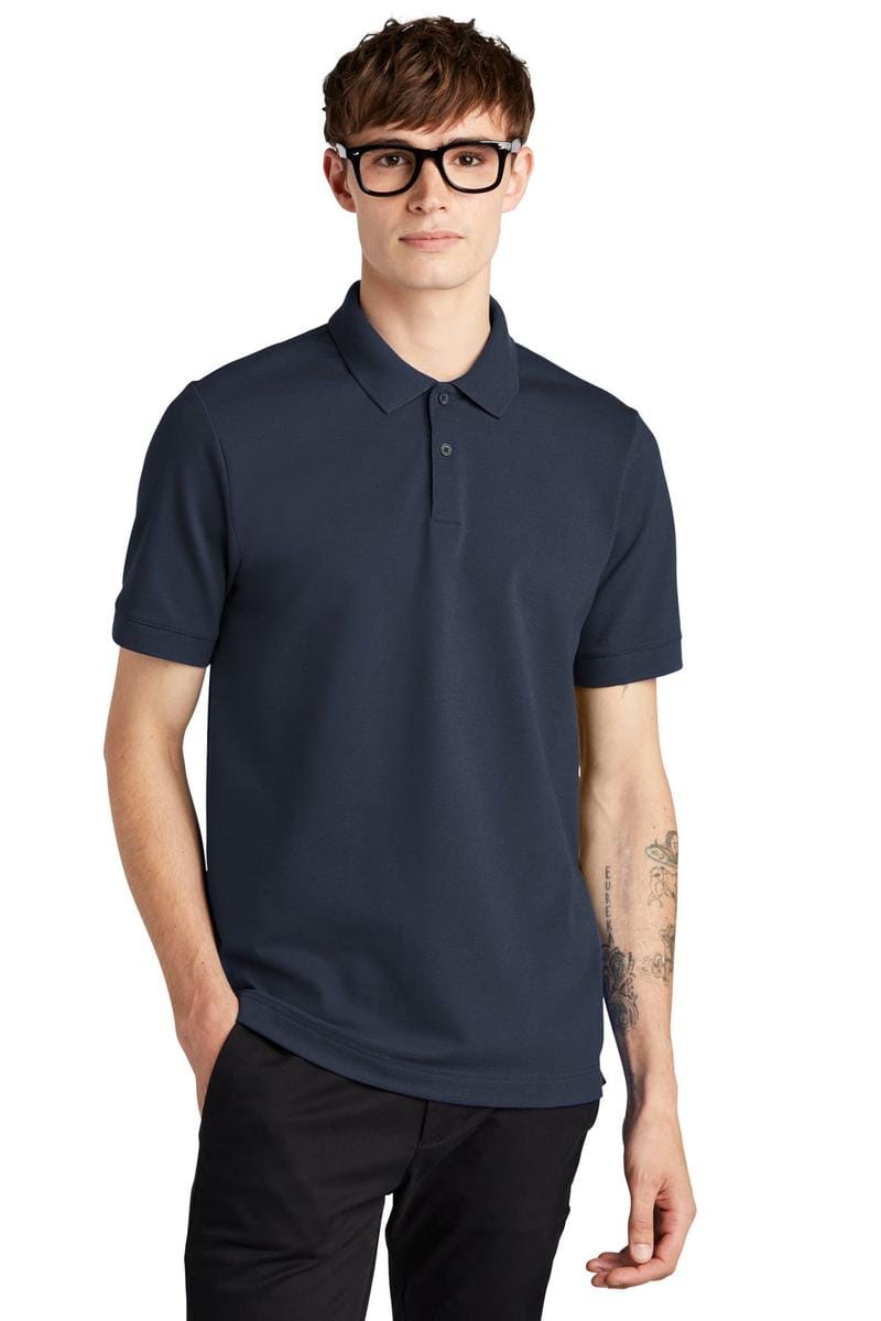 Mercer+Mettle Stretch Heavyweight Pique Polo MM1000 in Night Navy