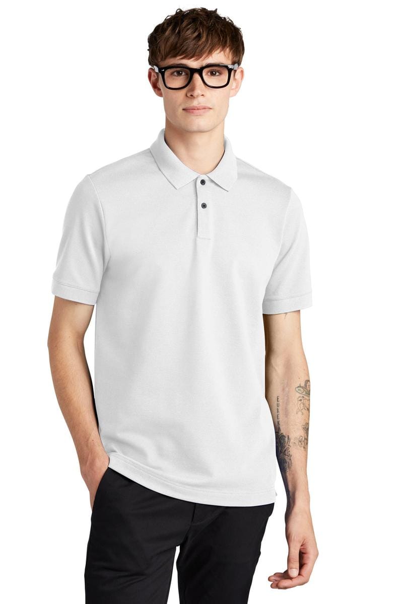Mercer+Mettle Stretch Heavyweight Pique Polo MM1000 in White