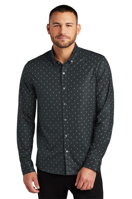 Mercer+Mettle Stretch Jersey Long Sleeve Shirt MM1018 in Anchor Grey Geo Diamond