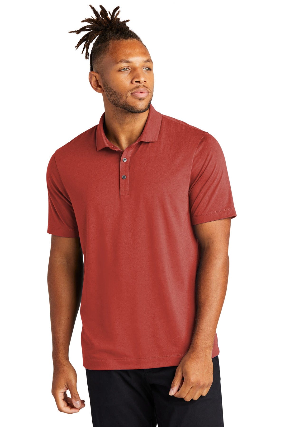 Mercer+Mettle Stretch Jersey Polo MM1014 in Terracotta