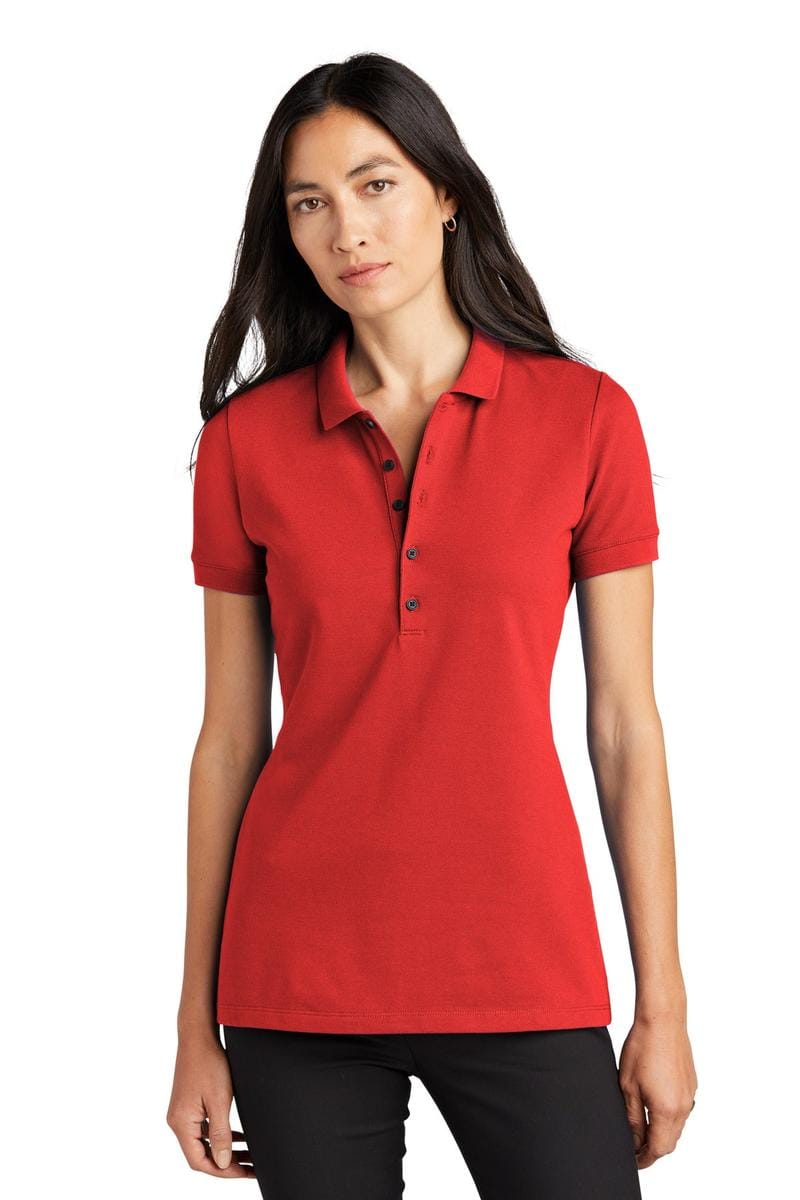 Mercer+Mettle Women's Stretch Heavyweight Pique Polo MM1001 in Apple Red