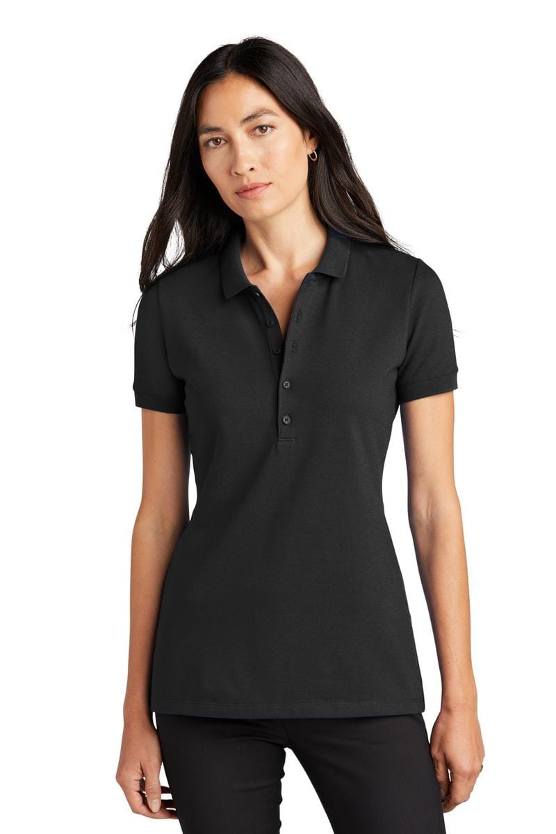 Mercer+Mettle Women's Stretch Heavyweight Pique Polo MM1001 in Deep Black