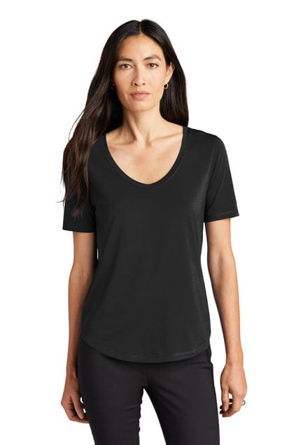 Mercer+Mettle Women's Stretch Jersey Relaxed Scoop MM1017 in Deep Black
