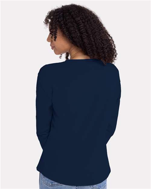NL3911 Women's Cotton Relaxed Long Sleeve T-Shirt in Midnight Navy