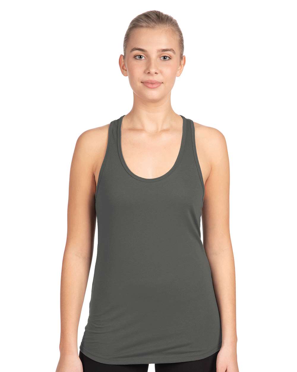 Next Level 1533 Women's Ideal Racerback Tank in Dark Grey
