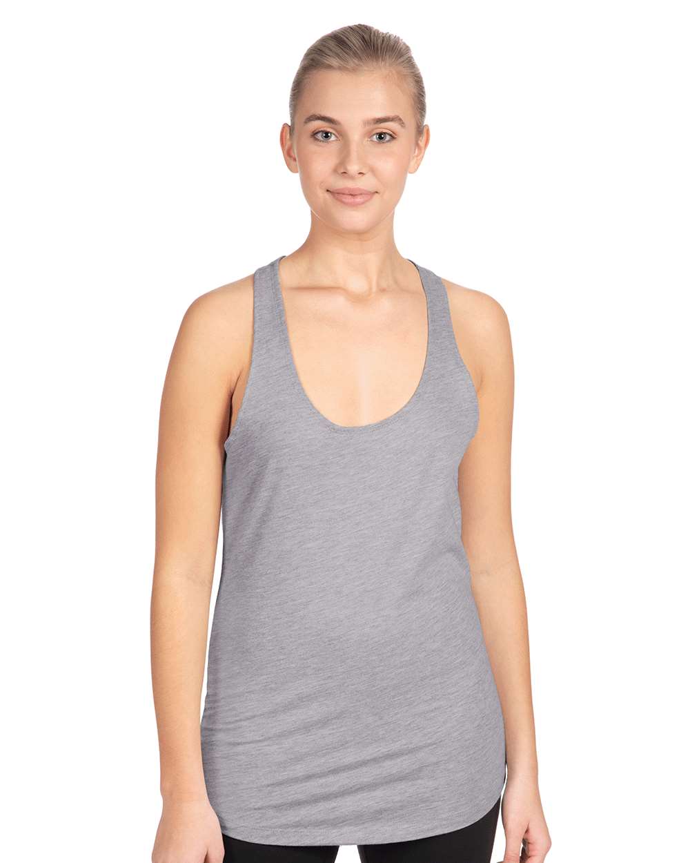 Next Level 1533 Women's Ideal Racerback Tank in Heather Grey
