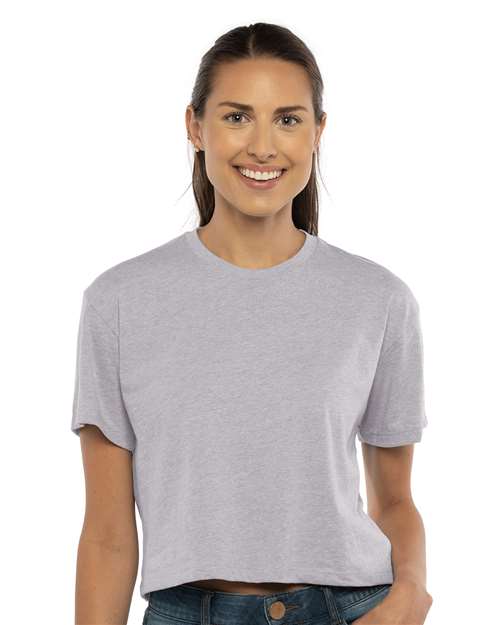 Next Level 1580 Women's Ideal Crop Top in Heather Grey