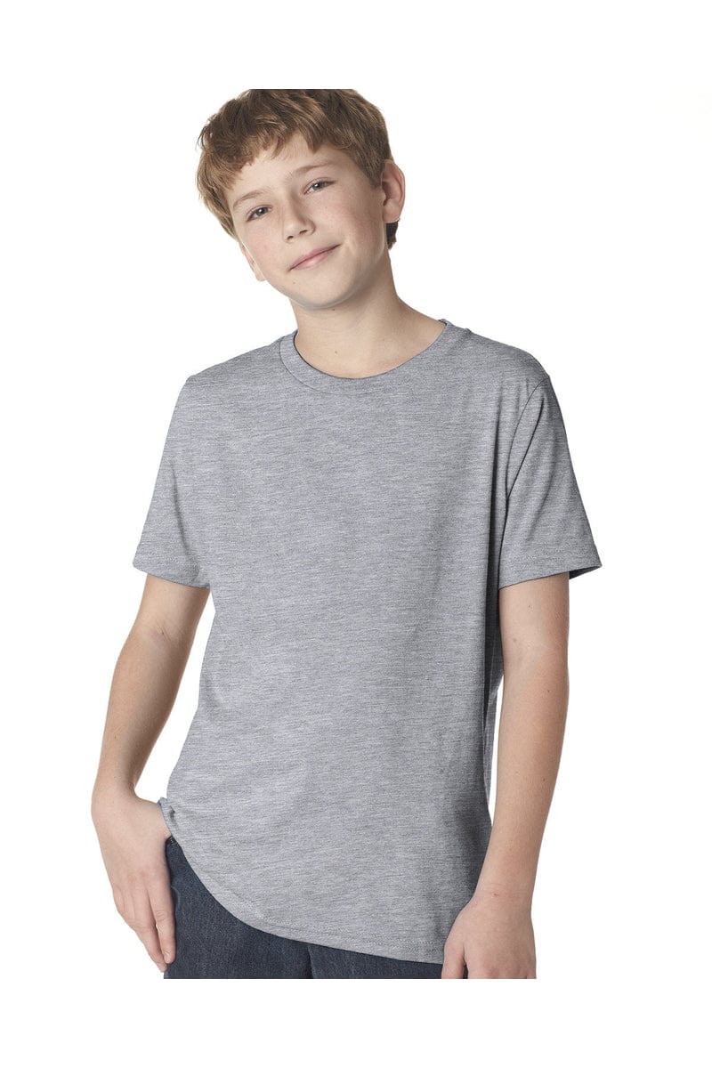 Next Level 3310: Youth Cotton Crew in Heather Gray