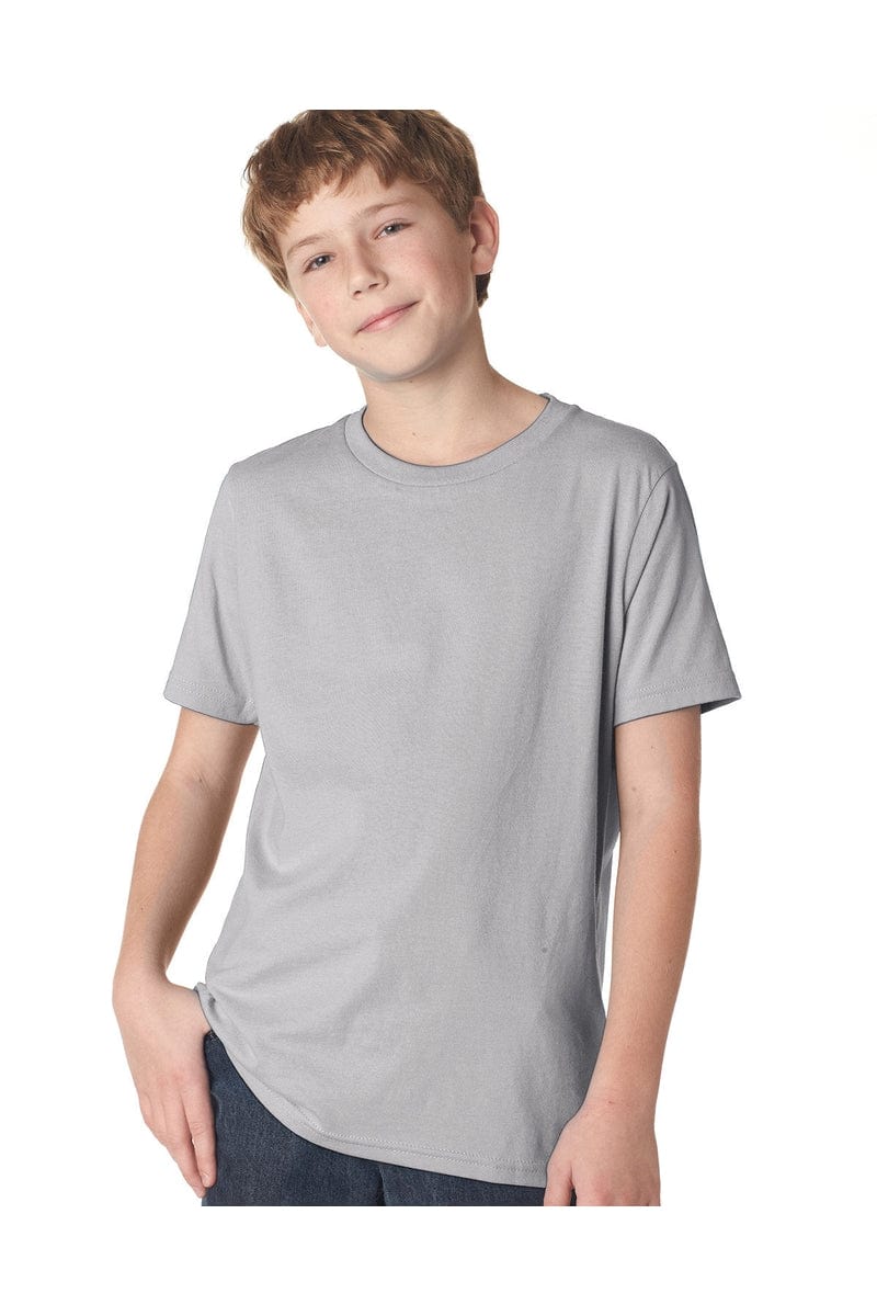 Next Level 3310: Youth Cotton Crew in Light Gray