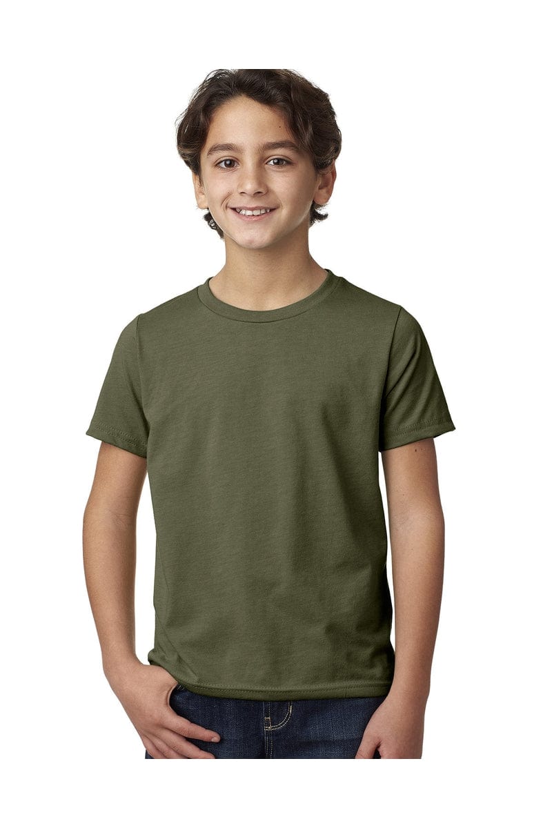 Next Level 3312: Youth CVC Crew in Military Green