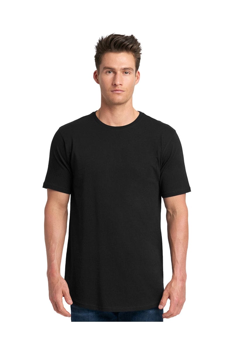 Next Level 3602: Men's Cotton Long Body Crew in Black
