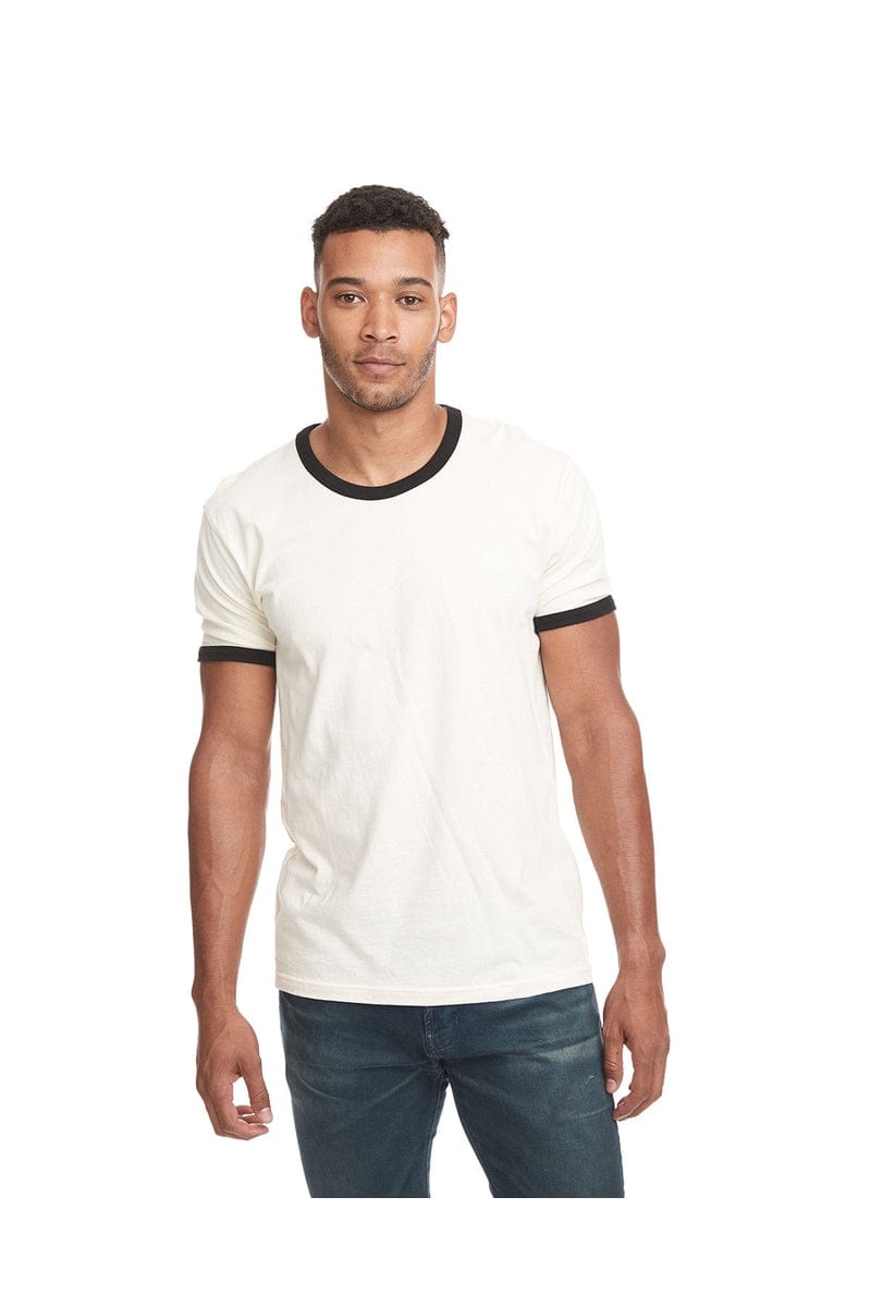 Next Level 3604: Unisex Ringer T-Shirt in Natural/ Black