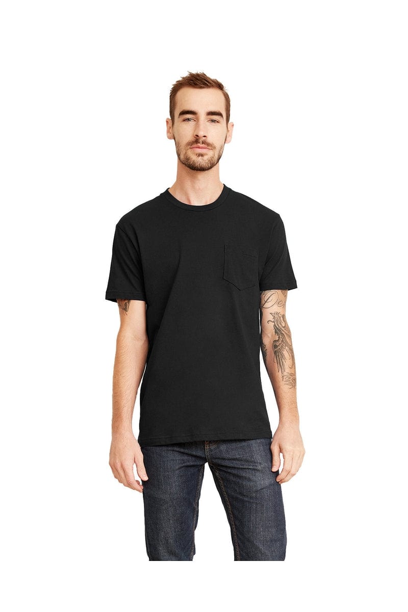 Next Level 3605: Unisex Pocket Crew in Black