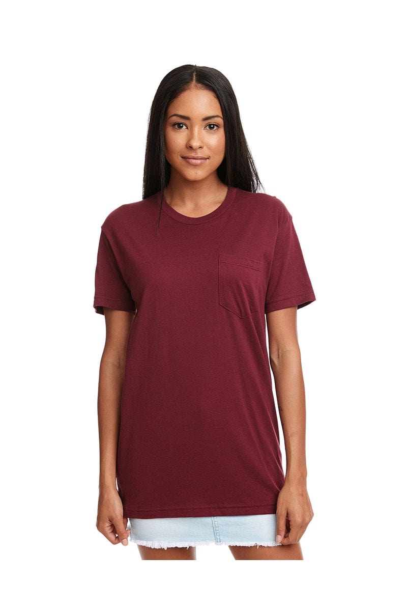 Next Level 3605: Unisex Pocket Crew in Maroon