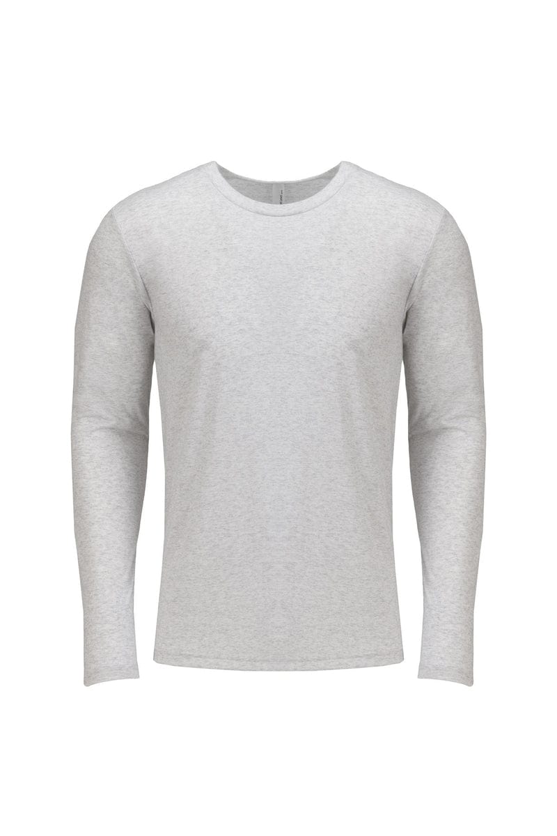 Next Level 6071: Men's Triblend Long-Sleeve Crew in Heather White