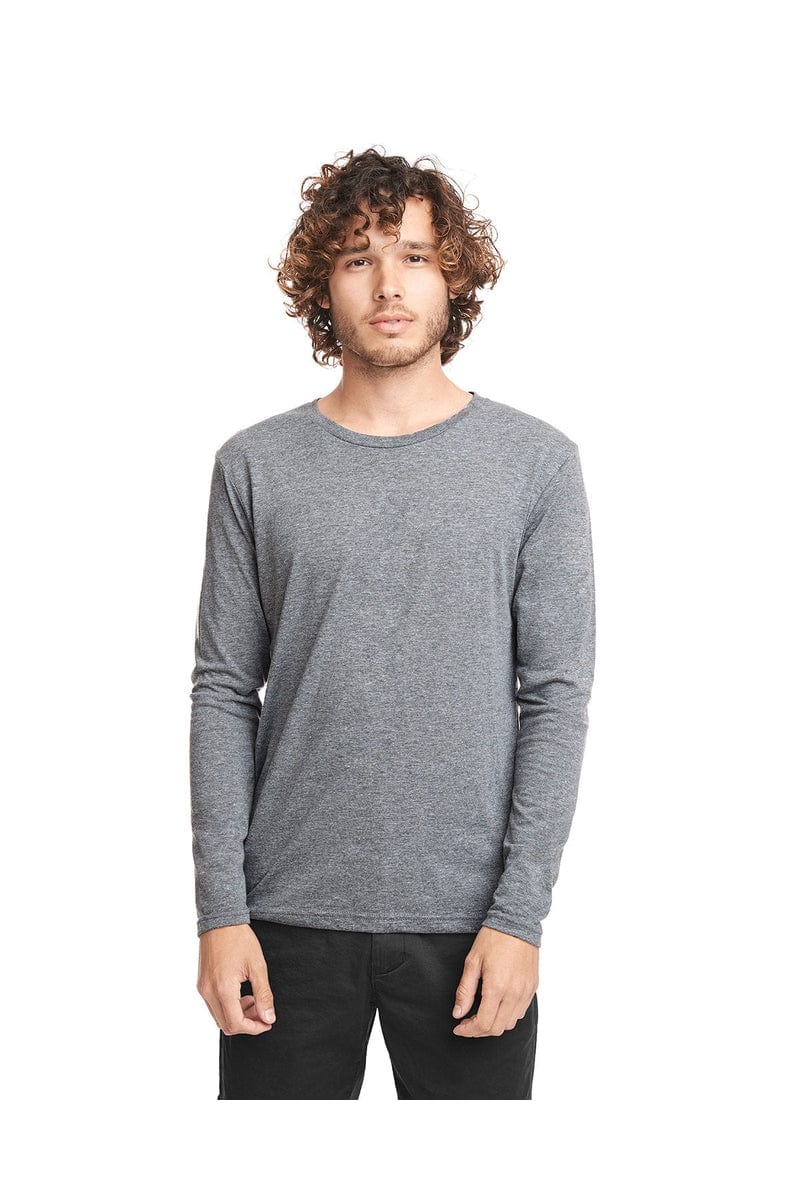 Next Level 6071: Men's Triblend Long-Sleeve Crew in Premium Heather