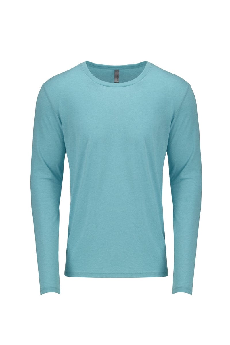 Next Level 6071: Men's Triblend Long-Sleeve Crew in Tahiti Blue