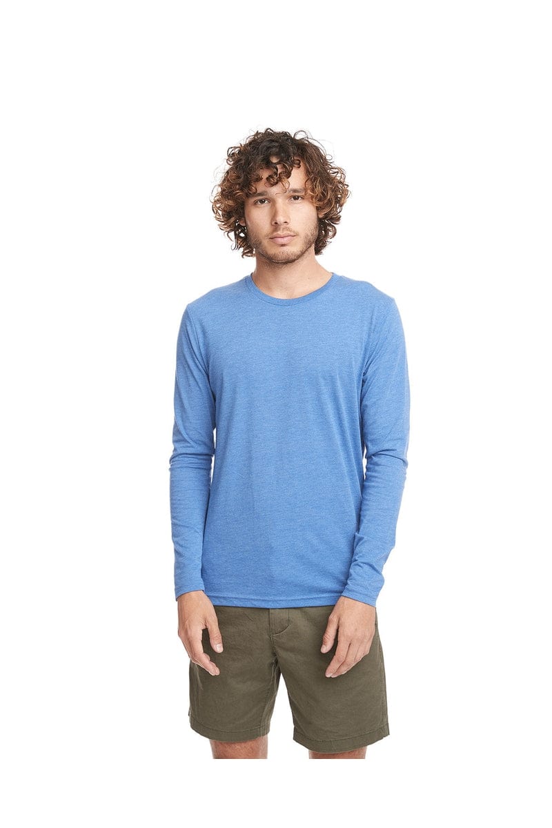 Next Level 6071: Men's Triblend Long-Sleeve Crew in Vintage Royal