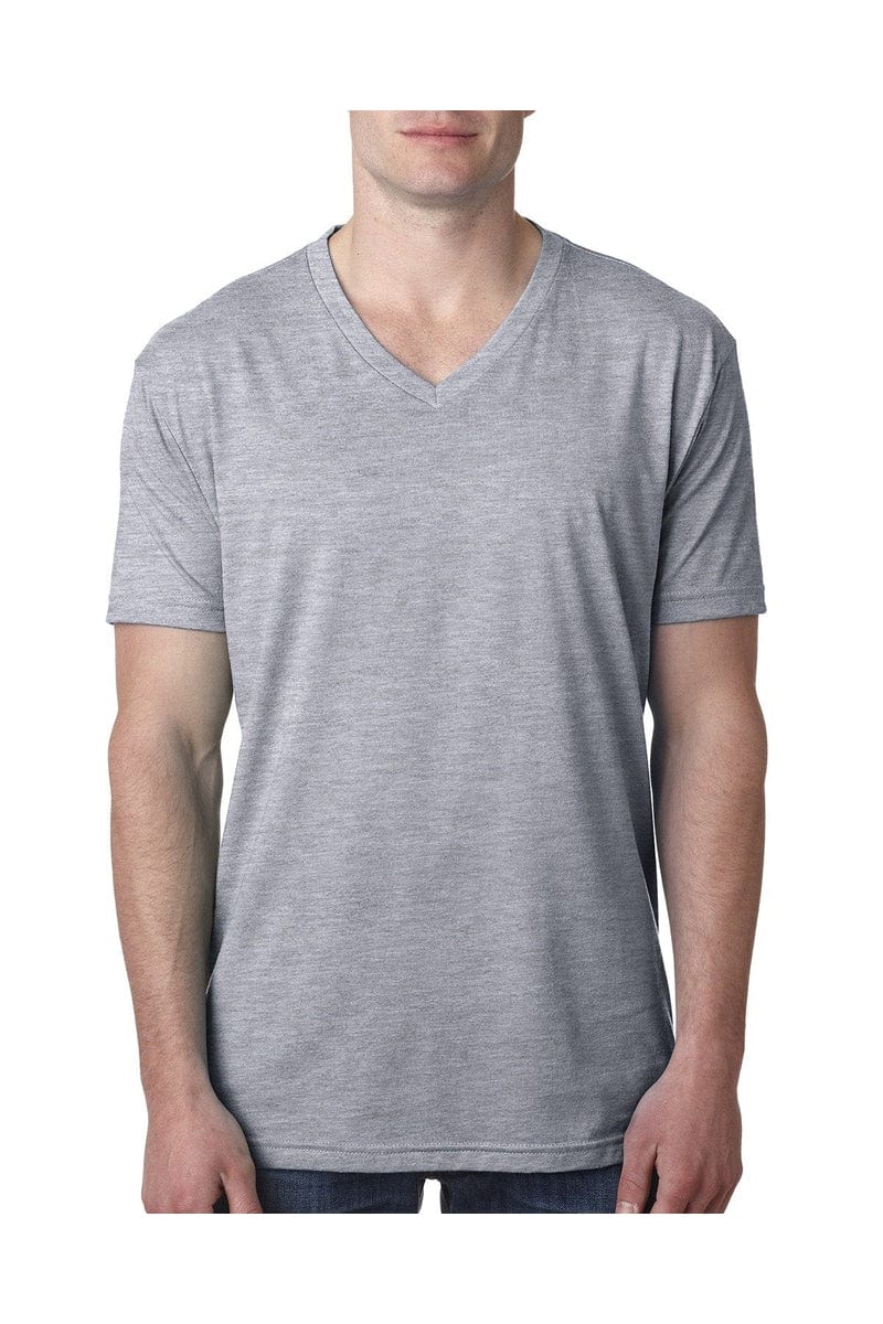 Next Level 6240: Men's CVC V-Neck T-Shirt in Dark Hthr Gray