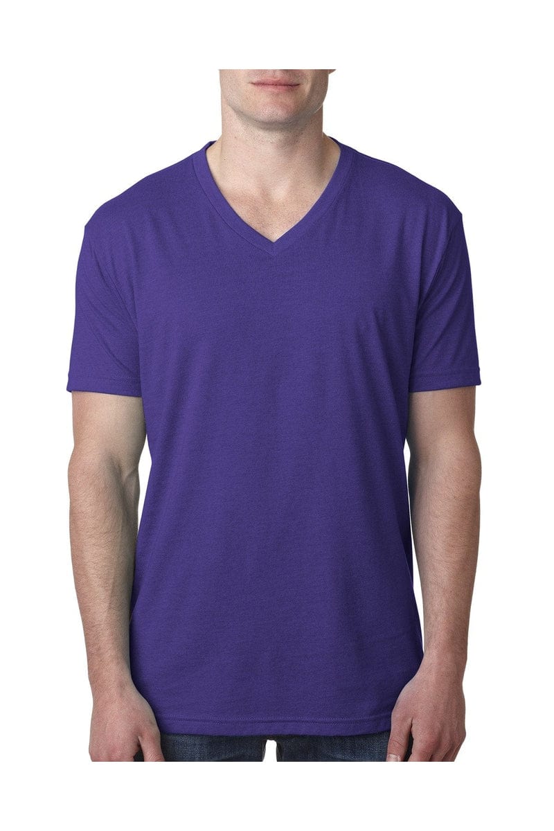 Next Level 6240: Men's CVC V-Neck T-Shirt in Purple Rush