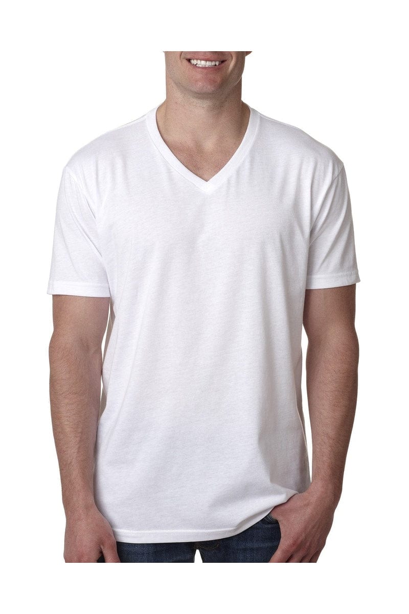 Next Level 6240: Men's CVC V-Neck T-Shirt in White