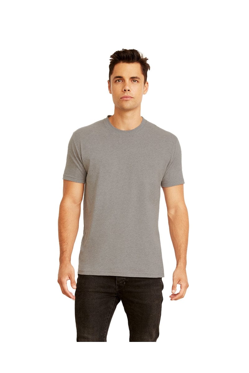 Next Level 6410: Men's Sueded Crew Tee in Dk Heather Gray