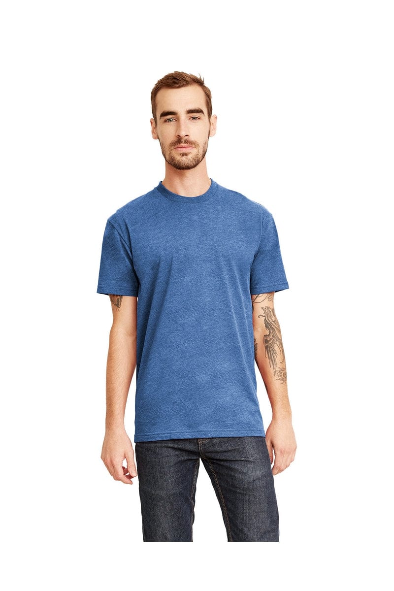 Next Level 6410: Men's Sueded Crew Tee in Hthr Cool Blue
