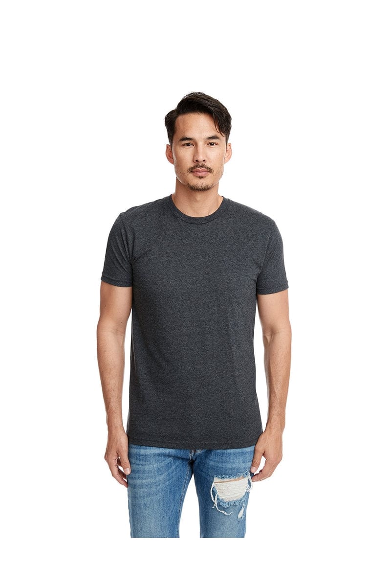 Next Level 6410: Men's Sueded Crew Tee in Heather Metal