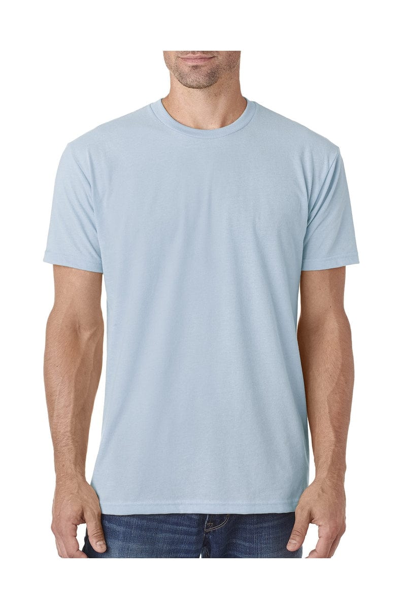 Next Level 6410: Men's Sueded Crew Tee in Light Blue