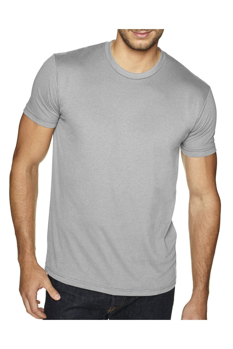 Next Level 6410: Men's Sueded Crew Tee in Light Gray