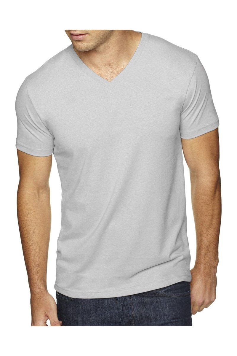 Next Level 6440: Men's Sueded V- Neck T-Shirt in Light Gray
