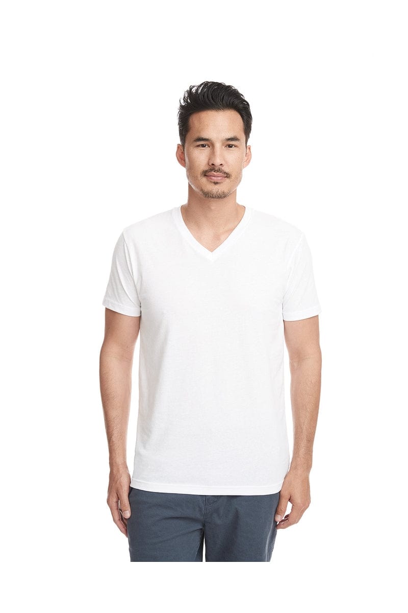 Next Level 6440: Men's Sueded V- Neck T-Shirt in White