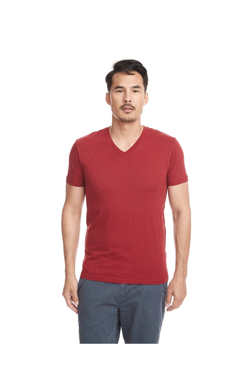 Next Level 6440: Men's Sueded V- Neck T-Shirt in Cardinal
