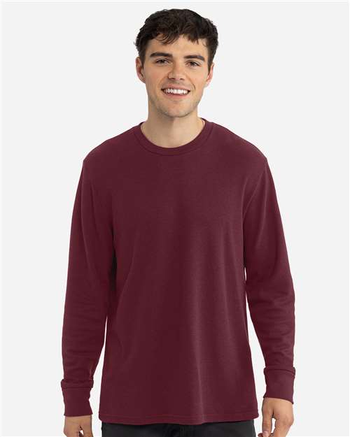 Next Level 8211 Unisex Ideal Thermal Long Sleeve T-Shirt in Maroon