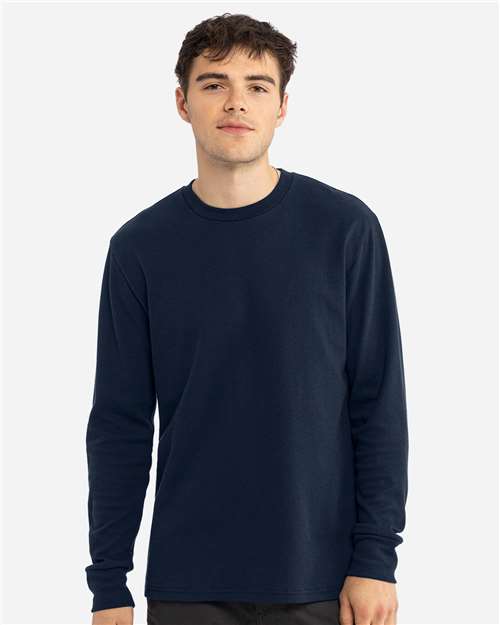 Next Level 8211 Unisex Ideal Thermal Long Sleeve T-Shirt in Midnight Navy