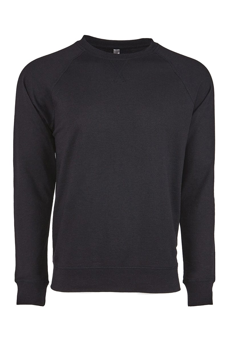 Next Level N9000 Unisex French Terry Raglan Crew in Black