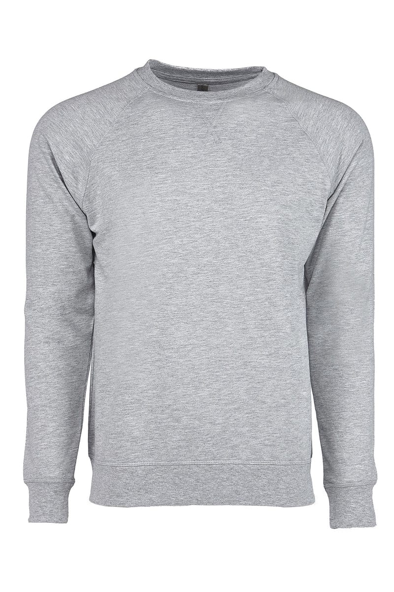 Next Level N9000 Unisex French Terry Raglan Crew in Heather Gray