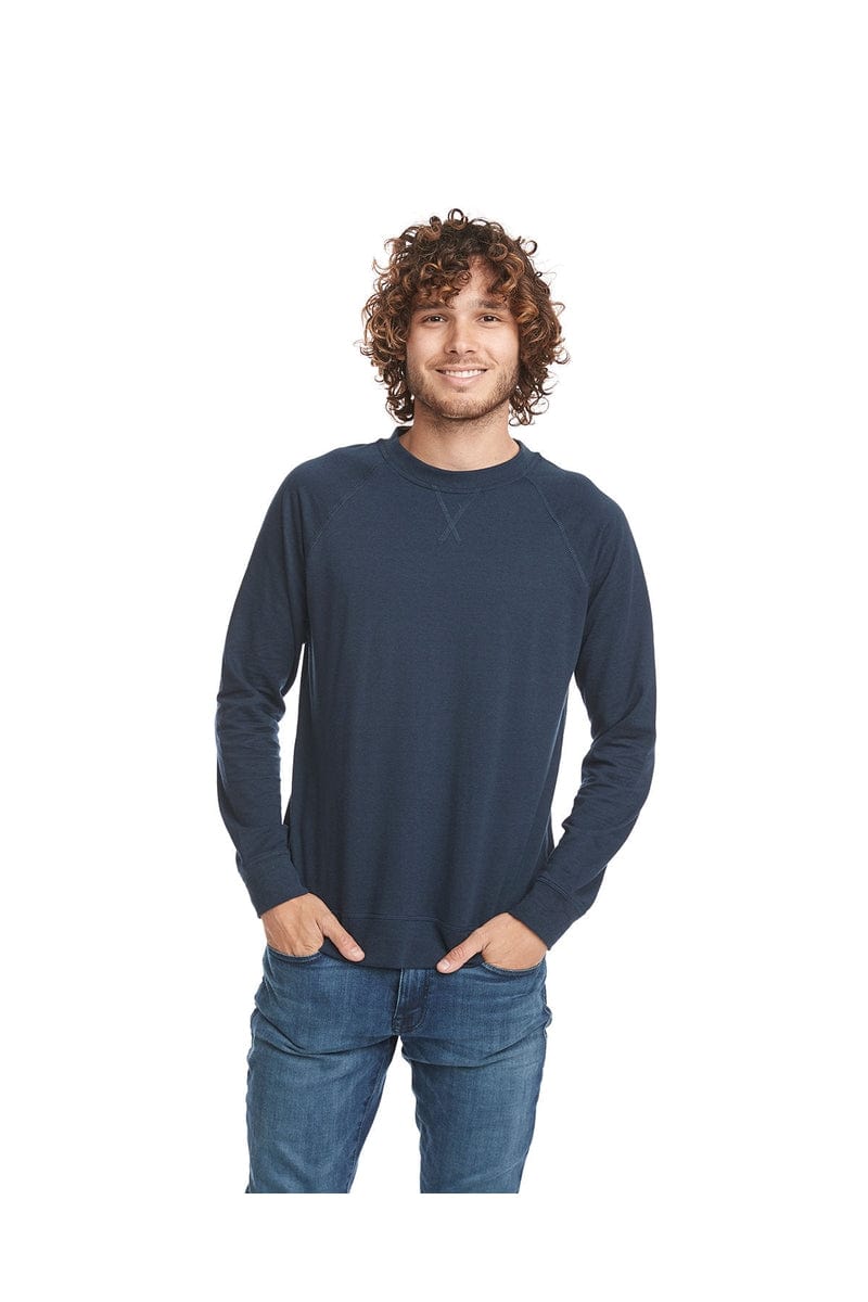 Next Level N9000 Unisex French Terry Raglan Crew in Midnight Navy