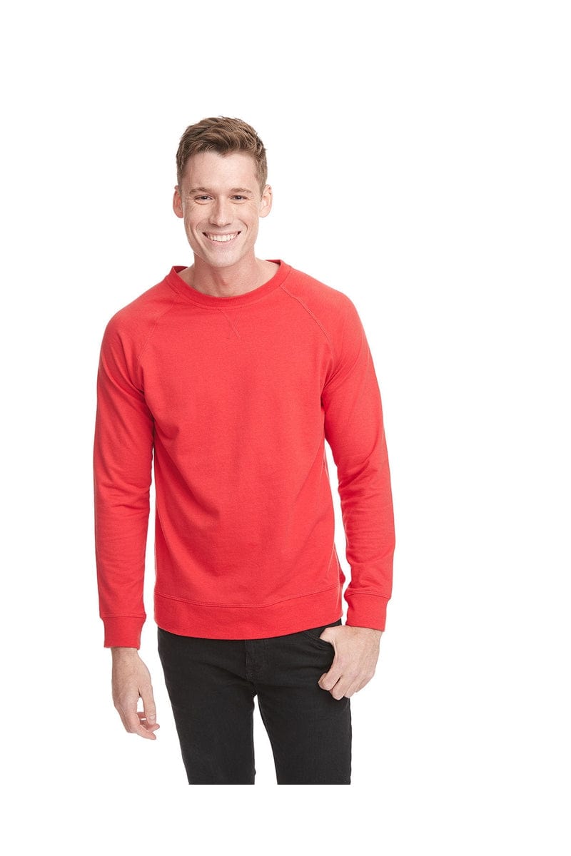 Next Level N9000 Unisex French Terry Raglan Crew in Red