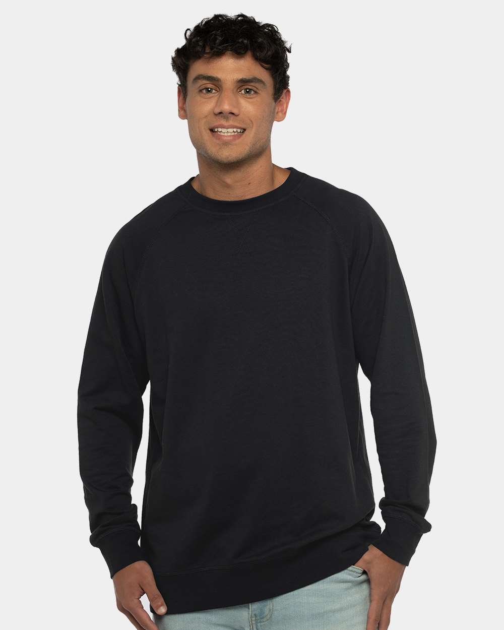 Next Level 9000 Unisex Laguna Raglan Crewneck Sweatshirt in 