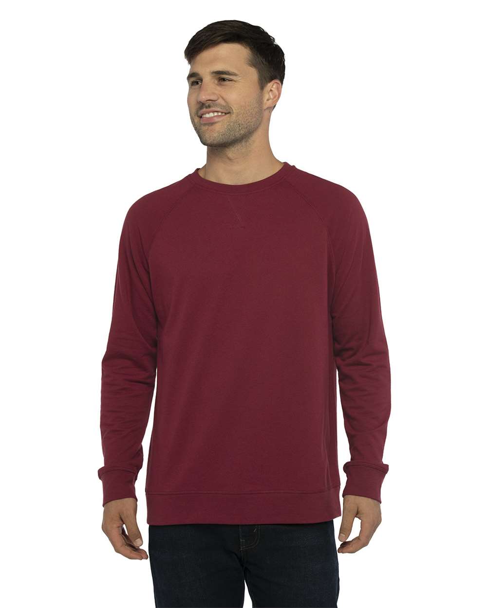 Next Level 9000 Unisex Laguna Raglan Crewneck Sweatshirt in 
