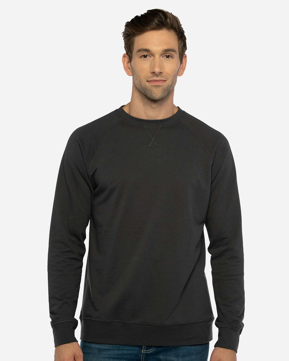 Next Level 9000 Unisex Laguna Raglan Crewneck Sweatshirt in 
