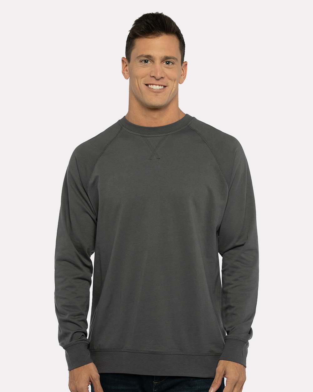 Next Level 9000 Unisex Laguna Raglan Crewneck Sweatshirt in 