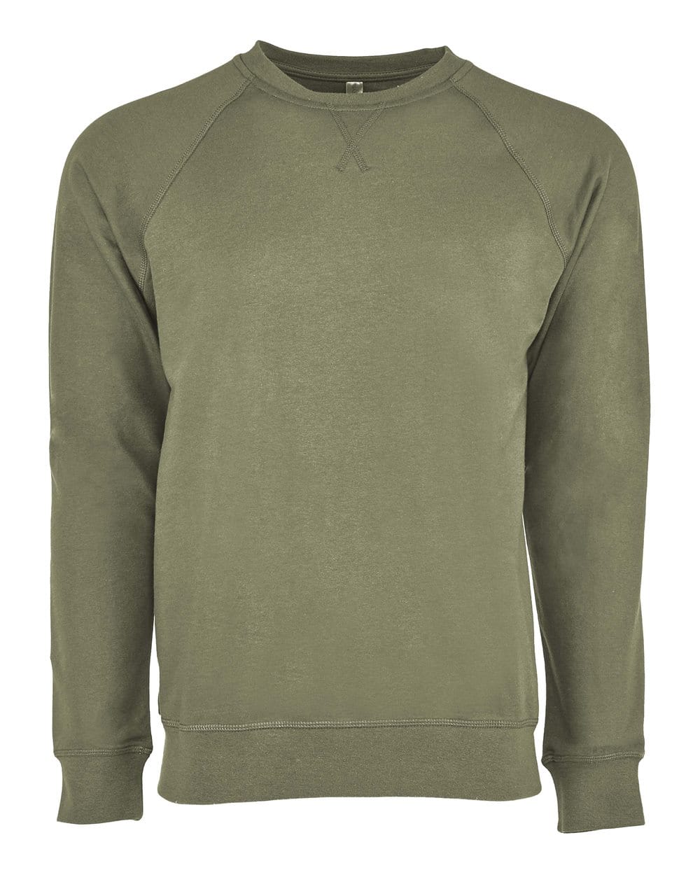 Next Level 9000 Unisex Laguna Raglan Crewneck Sweatshirt in Military Green