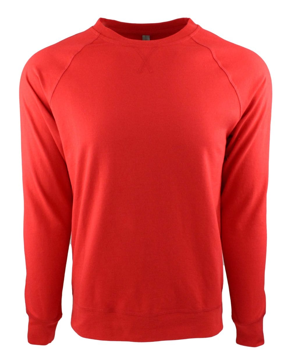 Next Level 9000 Unisex Laguna Raglan Crewneck Sweatshirt in Red